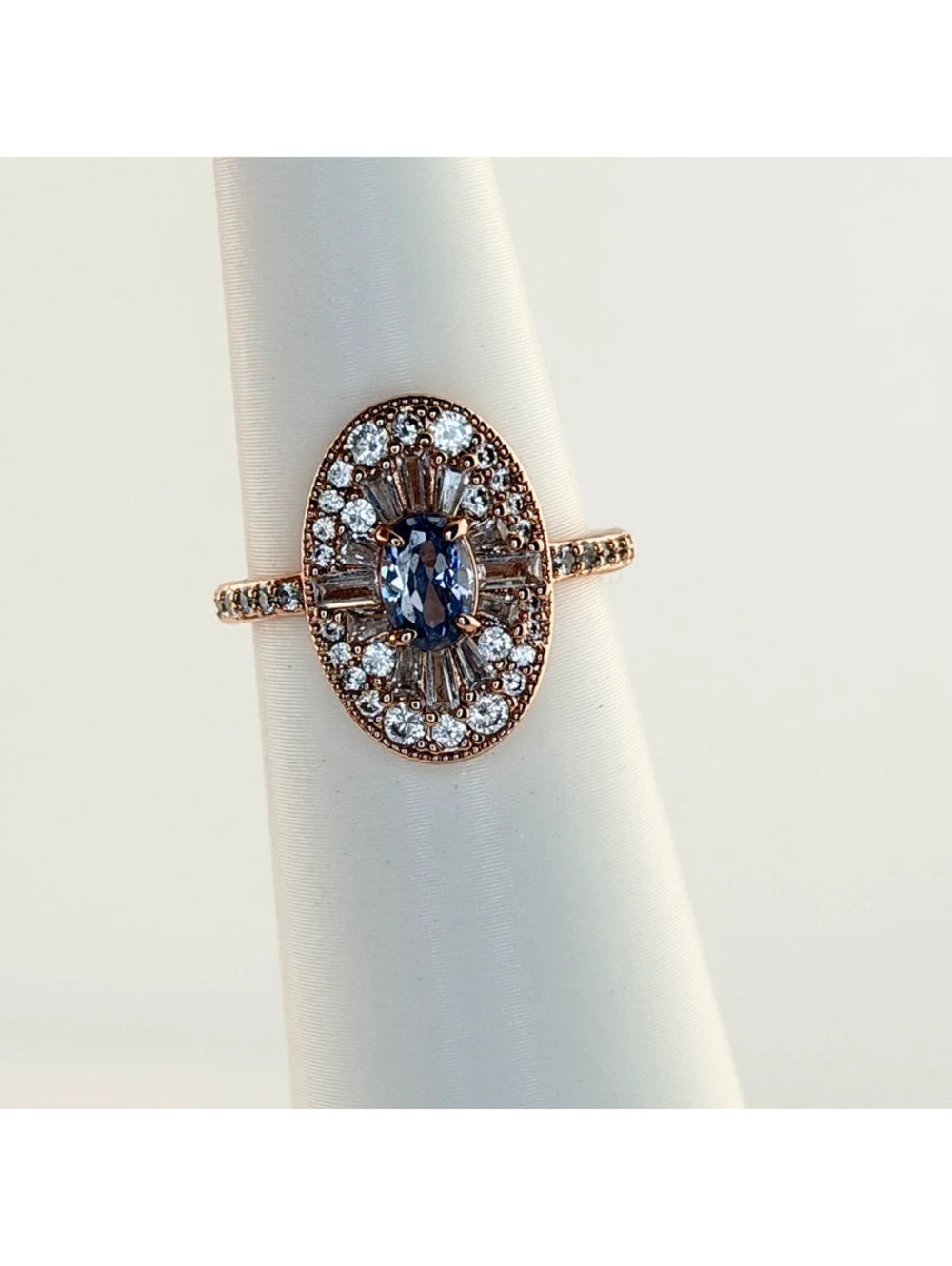 Bomb Party December Sz 6 “She Brings The Heat” Tanzanite Rose Gold RBP6800